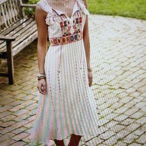 Altar’d State Andrea Embroidered Cotton Midi Dress